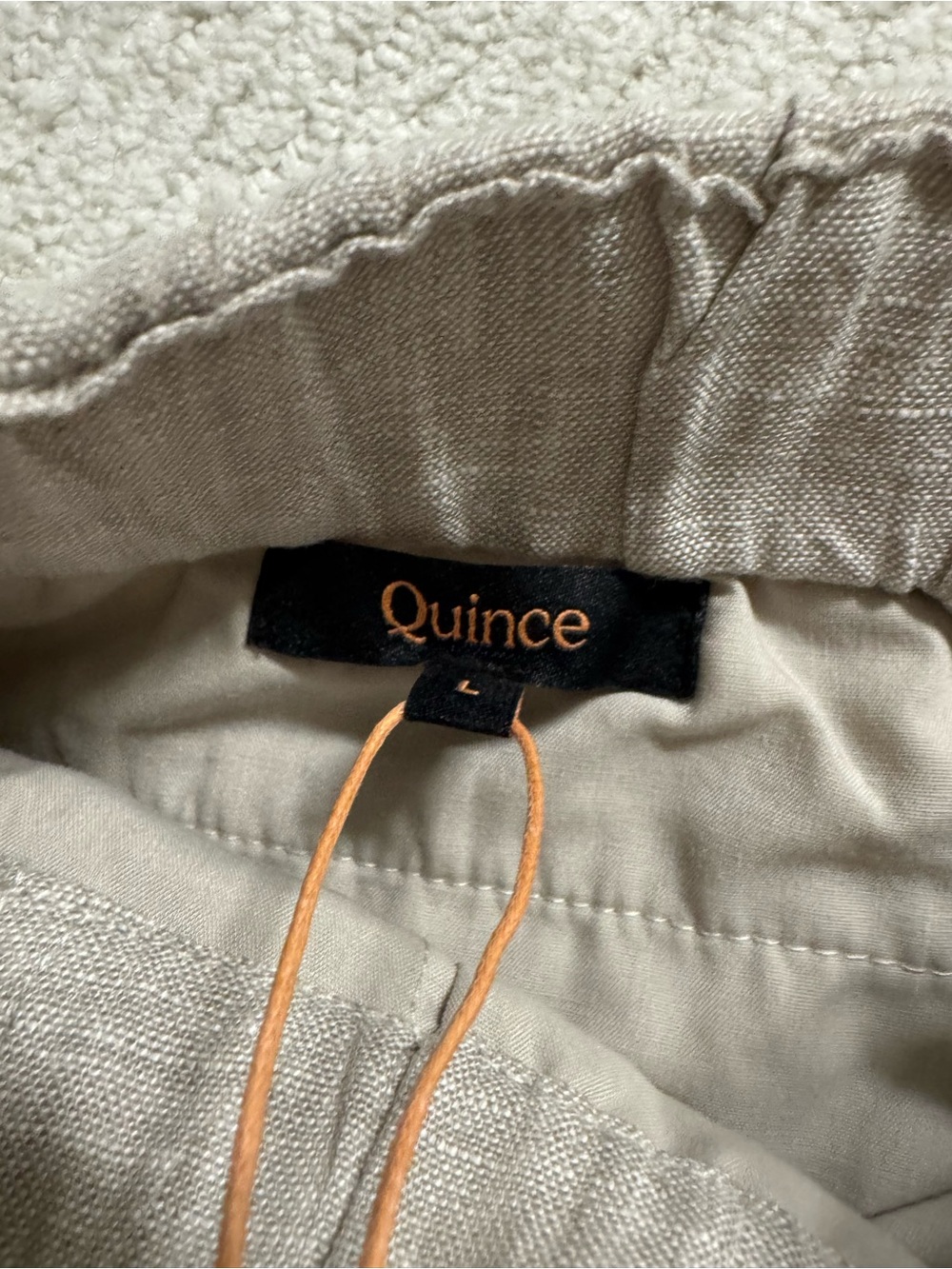 Quince Men's Linen Shorts size L color Flax NWT - 100% European Linen 9” - Picture 5 of 6